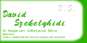 david szekelyhidi business card