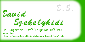 david szekelyhidi business card